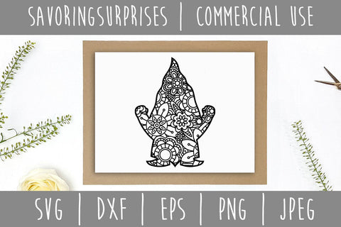 Gnome Mandala Zentangle SVG SavoringSurprises 