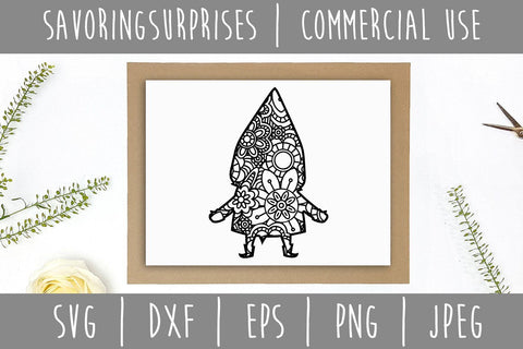 Gnome Mandala Zentangle SVG SavoringSurprises 