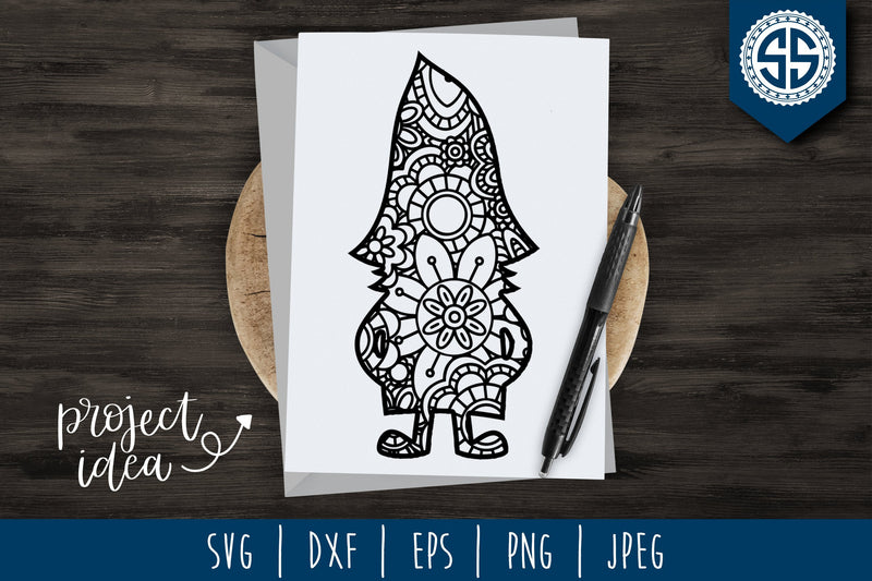 Gnome Mandala Zentangle - So Fontsy