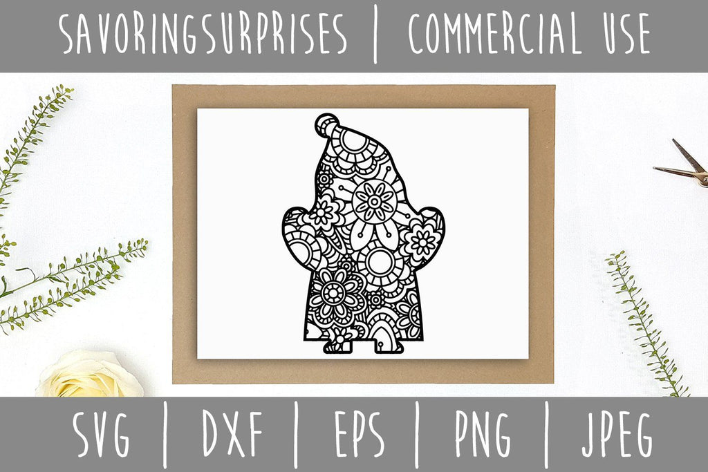 Gnome Mandala Zentangle - So Fontsy