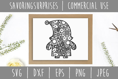 Gnome Mandala Zentangle SVG SavoringSurprises 