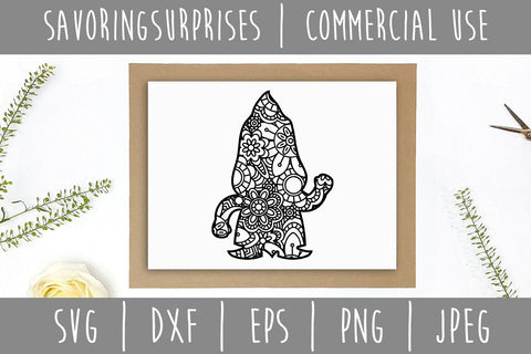 Gnome Mandala Zentangle SVG SavoringSurprises 