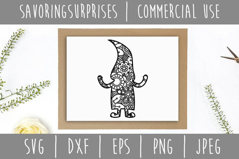 Gnome Mandala Zentangle SVG SavoringSurprises 