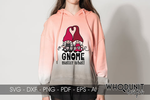 Gnome Matter What | Valentine Gnomes SVG | Love is Love cut files SVG Whodunit Designs 