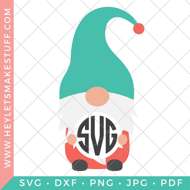 Gnome Monogram SVG Hey Let's Make Stuff 