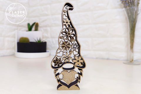 GNOME Multilayer Cutting Pattern, Mandala, SVG, 3D Designs SVG LaserCutano 