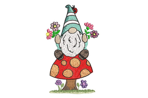 Gnome on Mashroom Embroidery Design Embroidery/Applique DESIGNS Angie 