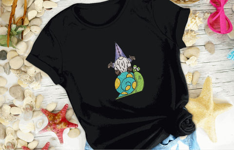 Gnome on Snail Embroidery Design Embroidery/Applique DESIGNS Angie 