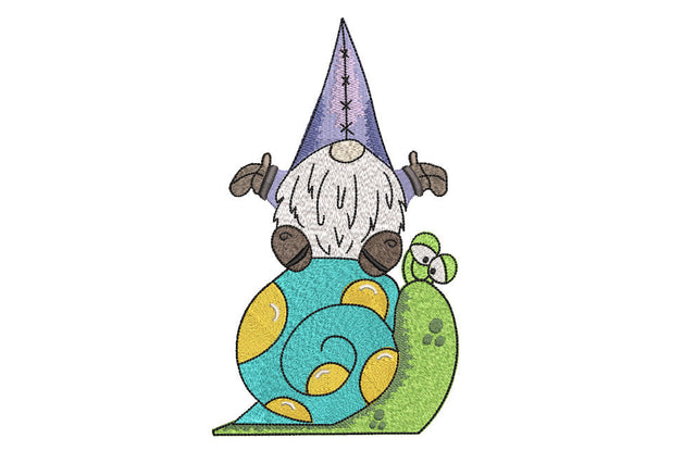 Gnome on Snail Embroidery Design Embroidery/Applique DESIGNS Angie 