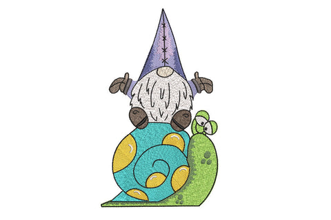 Gnome on Snail Embroidery Design Embroidery/Applique DESIGNS Angie 