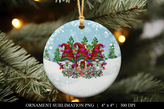 Gnome Ornament Sublimation Design PNG Sublimation BijouBay 