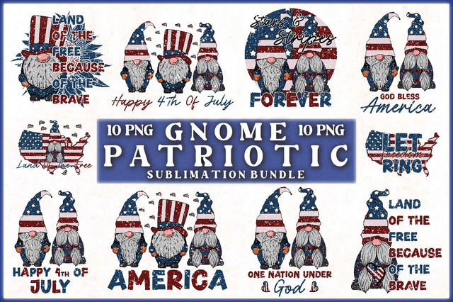 Gnome Patriotic Sublimation Bundle Sublimation Jagonath Roy 