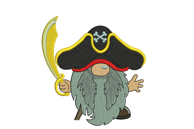 Gnome Pirate Embroidery Design, Halloween embroidery design, spooky season, scary machine embroidery file Embroidery/Applique DESIGNS NextEmbroidery 