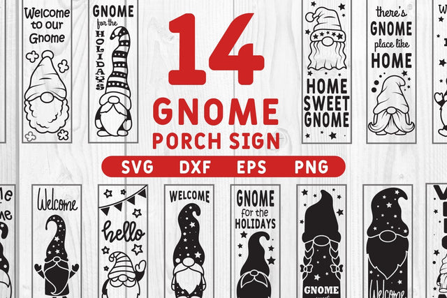 gnome porch sign svg bundle SVG dadan_pm 