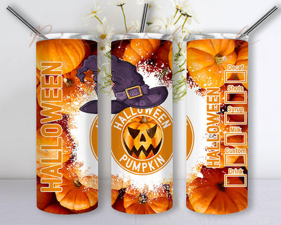 Gnome Pumpkin Halloween 20oz Skinny Tumbler Wrap Png Design, Sublimation Designs Downloads, Gnome Pumpkin, Tumbler Wrap Png Sublimation PixelChick 