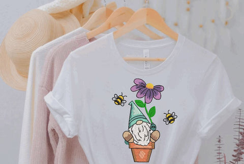 Gnome sitting on the Flower Pot Machine Embroidery Design Embroidery/Applique DESIGNS Angie 