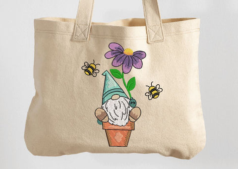 Gnome sitting on the Flower Pot Machine Embroidery Design Embroidery/Applique DESIGNS Angie 