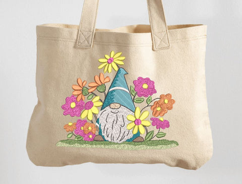 Gnome sitting on the Flower Pot Machine Embroidery Design Embroidery/Applique DESIGNS Angie 