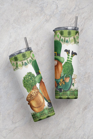Gnome St. Patrick's Day 20oz Skinny Tumbler Sublimation Designs Tumbler for Straight n Tapered PNG File Digital Download Sublimation CaldwellArt 