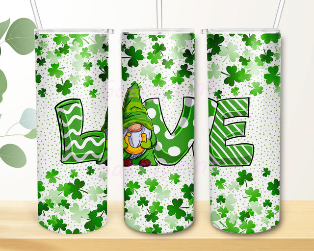 Gnome St. Patrick's Day 20oz Skinny Tumbler Sublimation Sublimation sassyprint 