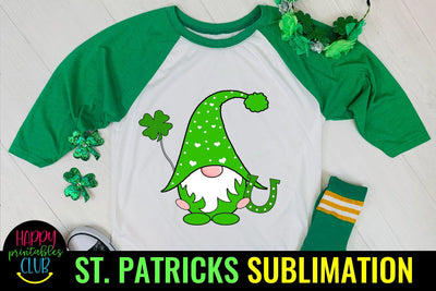 Gnome St Patricks Day Sublimation- St Patricks Gnome PNG Sublimation Happy Printables Club 