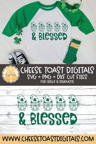 Gnome St Patrick's Day SVG | Lucky & Blessed SVG Cheese Toast Digitals 