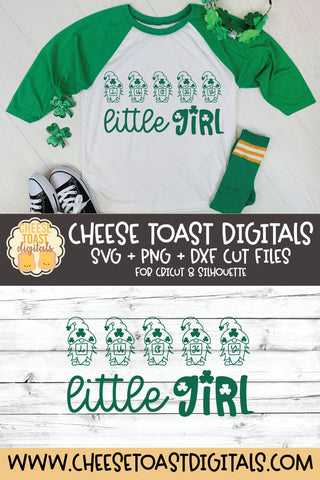 Gnome St Patrick's Day SVG | Lucky Little Girl SVG Cheese Toast Digitals 
