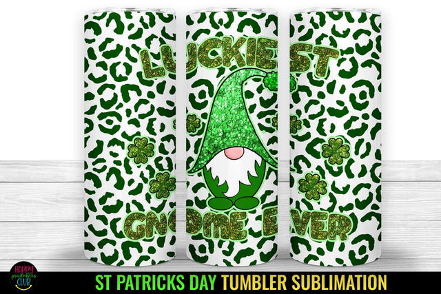 Gnome St Patricks Day Tumbler Sublimation I Skinny Tumbler Sublimation Happy Printables Club 