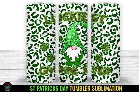 Gnome St Patricks Day Tumbler Sublimation I Skinny Tumbler Sublimation Happy Printables Club 