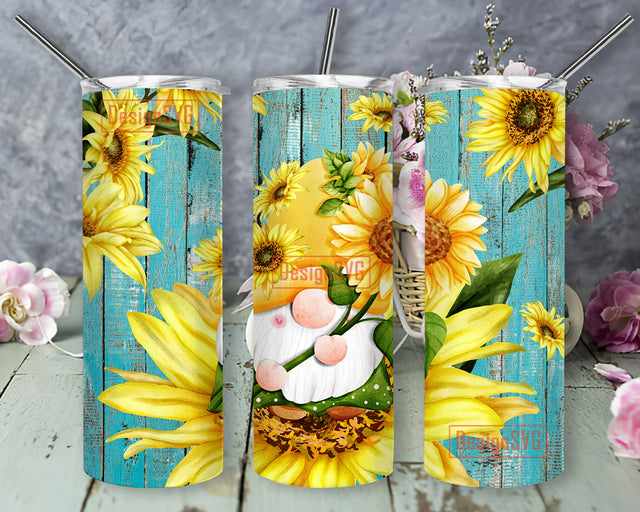 Gnome Sunflowers 20oz Tumbler Wrap Digital Download Tapered & Straight Tumbler, Gnome Sunflowers Sublimation PNG, Gnomes And Sunflowers Tumbler Wrap 20oz Tumbler Design Digital Download Sublimation DesignSVG 
