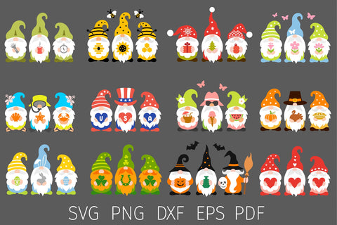 Gnome svg bundle, gnome bundle svg, holiday gnomes SVG Digital Rainbow Shop 