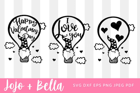 Gnome SVG Bundle, Valentines Gnome Svg, Valentines Svg, Gnome Svg, Three Gnomes Svg, Svg files for Cricut, Sublimation Designs Downloads SVG Jojo&Bella 