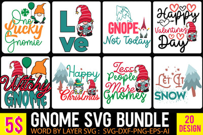 Gnome SVG Bundle,Gnome SVG Bundle Quotes, Gnome Vector Bundle, Gnomie SVG Bundle, 20 Gnome SVG Design, Christmas Gnome SVG Bundle, Gnome Halloween SVG Bundle SVG BlackCatsMedia 
