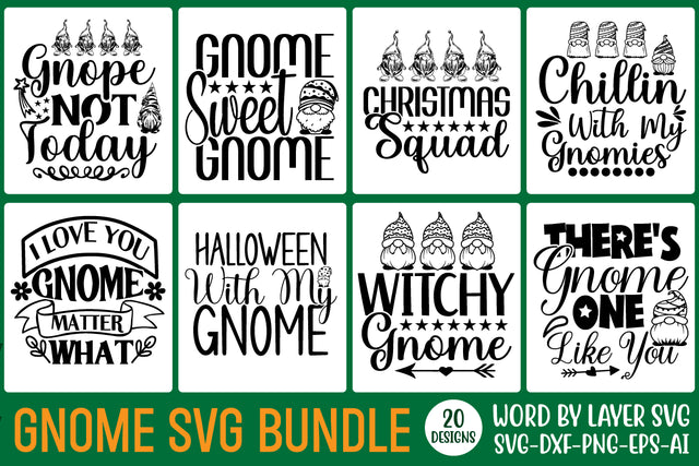 Gnome SVG Bundle,Gnome SVG Bundle Quotes, Gnomie SVG Bundle, 20 Gnome SVG Design, Christmas Gnome SVG Bundle, SVG Rafiqul20606 
