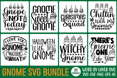 Gnome SVG Bundle,Gnome SVG Bundle Quotes, Gnomie SVG Bundle, 20 Gnome SVG Design, Christmas Gnome SVG Bundle, SVG Rafiqul20606 