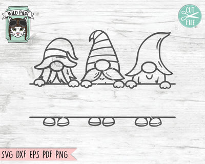 Gnome SVG File, Gnome Split Monogram Frame SVG, Gnome Cut File, Gnome Monogram Frame Cut File, Gnome Clipart, Gnome Monogram Frame Vector SVG Wild Pilot 