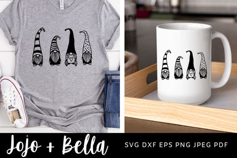 Gnome SVG, Valentines Gnome Svg, Valentines Svg, Gnome Svg, Four Gnomes svg, Valentines Day SVG Gnome, Gnome, Svg files for Cricut SVG Jojo&Bella 