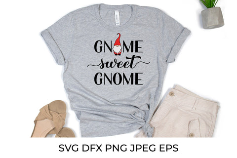 Gnome sweet gnome SVG. Gnomes quote lettering SVG LaBelezoka 