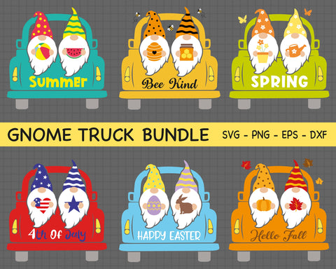 Gnome Truck Bundle, Holiday Gnome Truck Bundle Svg, Trucks Svg, Gnomes Svg SVG SvgMonkeys 
