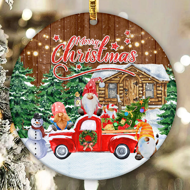 Gnome Truck Christmas Ornament Png, Western Christmas Ornament Png, Round Christmas Ornament, Christmas Ornament Sublimation Png Download Sublimation CaldwellArt 