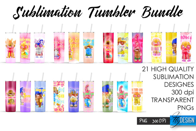 Gnome Tumbler Sublimation Bundle. 20 oz Tumbler Wrap Design. Sublimation Fly Design 