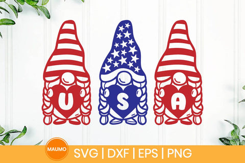 Gnome USA clipart, 4th of July SVG Maumo Designs 