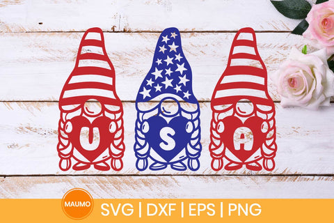 Gnome USA clipart, 4th of July SVG Maumo Designs 