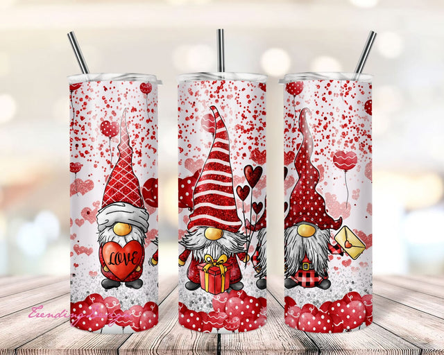 Gnome Valentine 20oz Skinny Tumbler Sublimation Designs for Straight/Tapered Tumbler Design - PNG Digital Download Sublimation TrendingDesign 