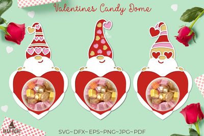 Gnome valentine candy dome | Valentines day candy holder 3D Paper Olga Boat Design 