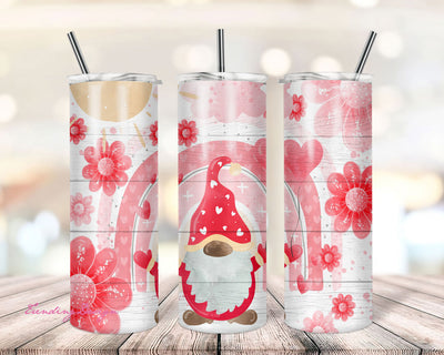 Gnome Valentine Heart 20oz Skinny Tumbler Sublimation Designs Tumbler for Straight/Tapered PNG File Digital Download Sublimation TrendingDesign 