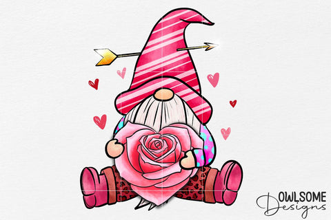 Gnome Valentine Sublimation PNG Design Sublimation Owlsome.Designs 