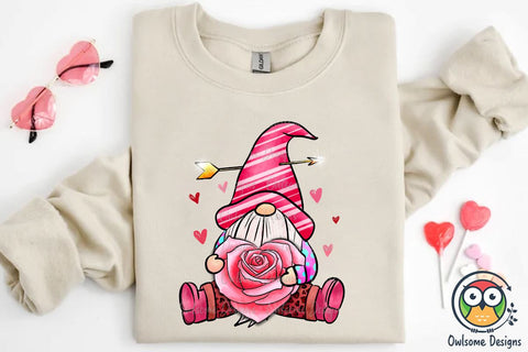 Gnome Valentine Sublimation PNG Design Sublimation Owlsome.Designs 