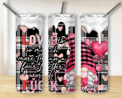 Gnome Valentines Day 20oz Skinny Tumbler Png, Gnome Tumbler, Valentine's Gift, Gnome Happy Valentines Day Tumbler Design, Valentines Tumbler Wrap Sublimation BouDesign 