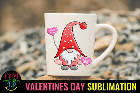 Gnome Valentines Day Sublimation Bundle- Gnome Valentines Bundle Sublimation Happy Printables Club 